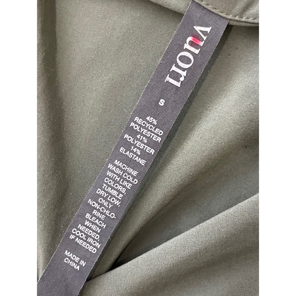 VUORI Villa Romper Small Olive Green Pleated Shorts Jumpsuit Stretch Travel - Picture 6 of 9